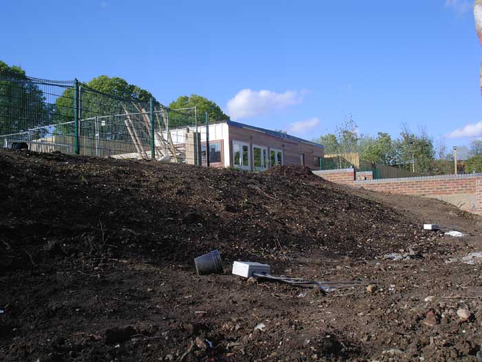 Cafe plus fencing, from the corner. Photo by Bill Double.