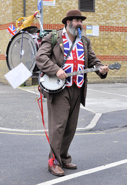 One man band, Diamond Jubilee Gardens family fun day, 24 June 2012