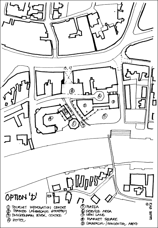 Figure 7 - A possible configuration for the site, from the June Report